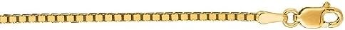 14k Gold Shiny Classic Box Chain Necklace Jewelry Gifts for Women in White Gold Yellow Gold Rose Gold Choice of Lengths 16 18 20 24 13 17 22 30 and Variety of mm Options