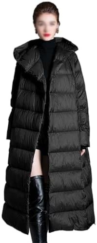 MOMM White Duck Down Hooded Down Jacket Women's Fall And Winter Medium-length Silhouette Down Jacket