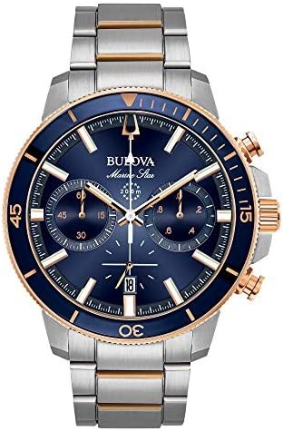 Men's Marine Star 'Series C' Chronograph Quartz Watch, Luminous Markers, Rotating Dial, 200M Water Resistant, 45mm