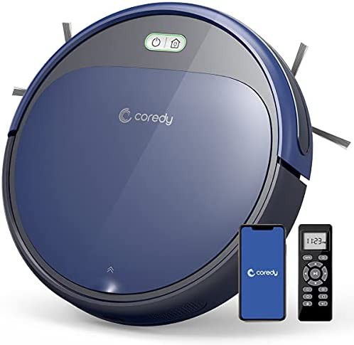 Coredy R380 Robot Vacuum Cleaner, Robot Vacuum and Mop, Compatible with Alexa, Wi-Fi Connected, 1700Pa Suction, Super-Thin, Quiet Auto Self-Charging Robotic Vacuums for Pet Hair, Hard Floors, Carpet
